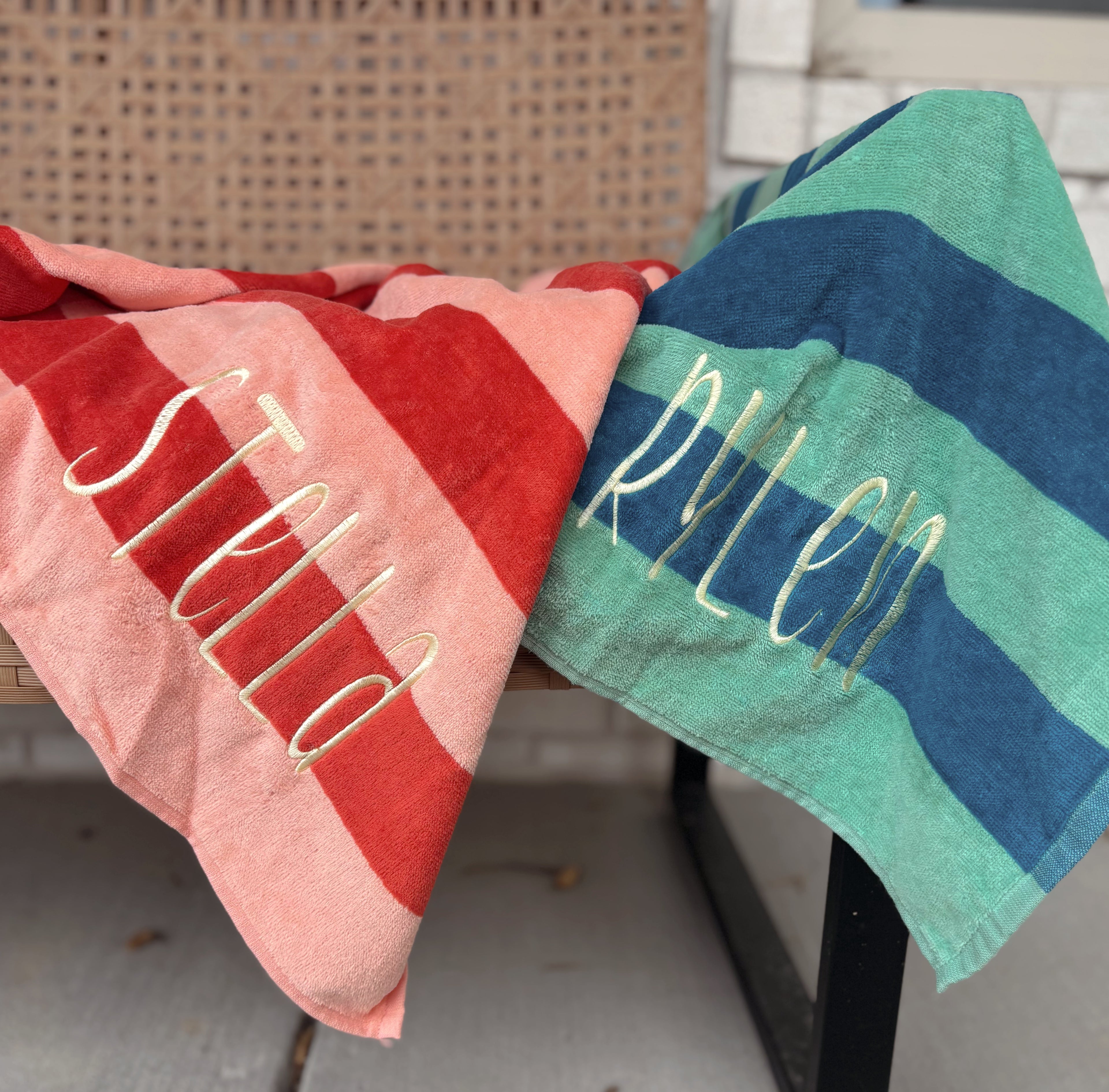 Embroidered beach towels